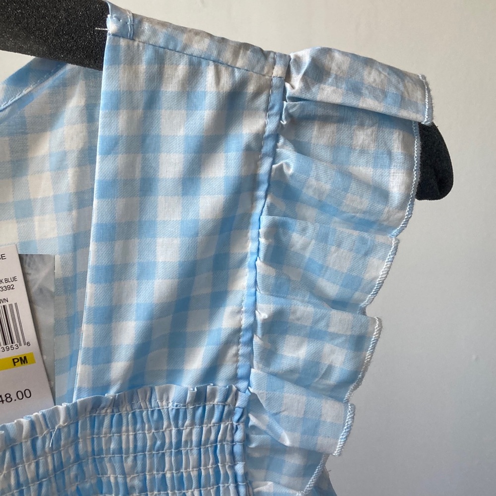 Jasmine Rose Petite gingham print nightgown cotton lightweight smock detail PM - Picture 7 of 17